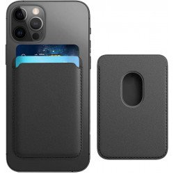 PU Leather Magnetic Card Wallet Pouch Holder for iPhone 12 / 12 Pro / 12 Mini /12 Pro Max (Black)